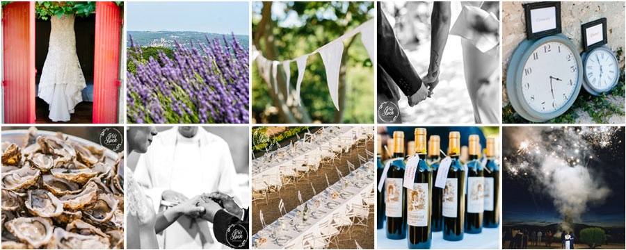 Photos illustrating Handmade Events South West France Home Wedding site for Louise Ham